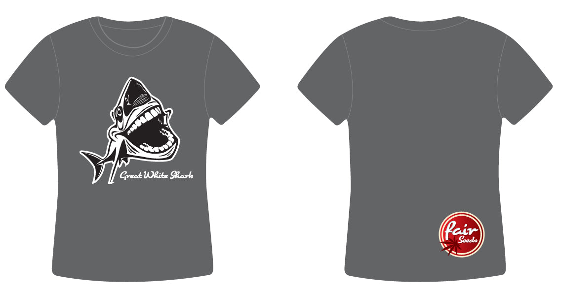 T-Shirt Fair Seeds Great White Shark, grau Herren, M